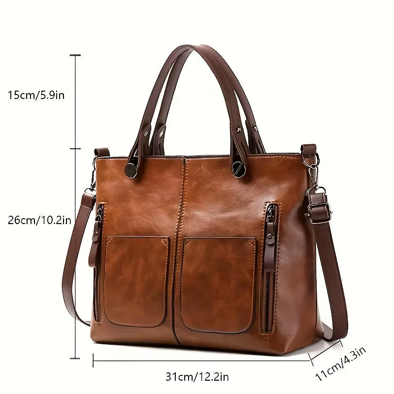 Women'S Bag Fashion Classical Style Crossbody Retro PU Leather Shoulder and Purse Casual Bag Daily