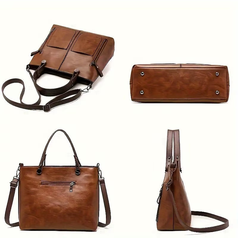 Women'S Bag Fashion Classical Style Crossbody Retro PU Leather Shoulder and Purse Casual Bag Daily